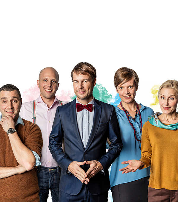 Fem personer som representerar fem perspektiv för bättre möten.
